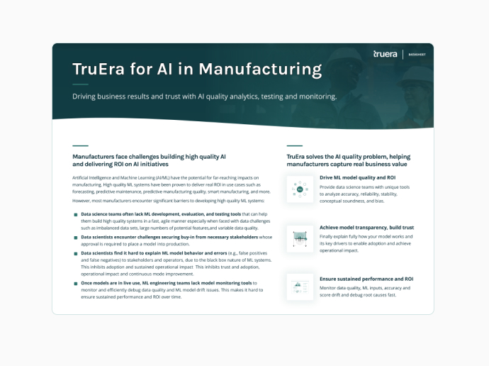 TruEra for AI in Manufacturing Datasheet Thumbnail